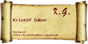 Kristóf Gábor névjegykártya