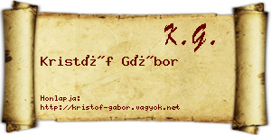 Kristóf Gábor névjegykártya