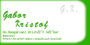 gabor kristof business card